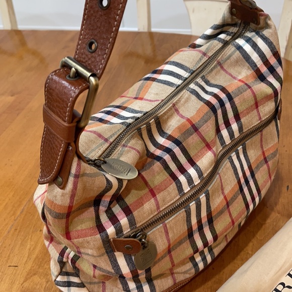 Authentic Burberry canvas plaid hobo - Picture 4 of 12
